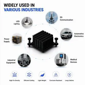 Solar Inverter Thermal Management Custom Heat Sink 60mm 70mm 80mm 90mm 100mm 110mm 120mm 130mm Black Powder Coated Heat Sink