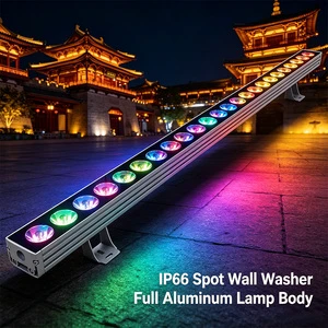LED Wall Washer Light DMX512 AC 220V Aluminum IP66 High Brightness Outdoor Strip Light 120W Full-color 3-Year