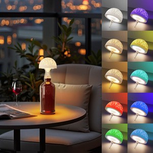 USB Rechargeable Embed Wine Bottle Lamp Touch Table Lamp Creative Desktop LED Night Lights Bedroom Bedside