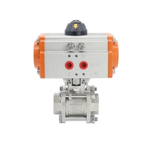 Manufacturer Ball Valve Pneumatic Threaded Stainless Steel Three-piece Ball Valve