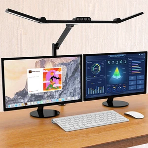 24W Ultra Bright Auto Dimming Desk Light Stepless Dimming Architect Desk Lamp Tempering LED Table Light Led Desk Lamp with Clamp