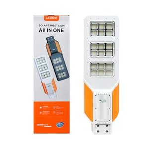Stock All One Solar Battery LED Street Light 600W IP65 Waterproof Wall Mount Outdoor Lamp Remote Control 2-Year Warranty
