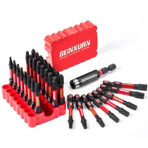 GEINXURN Industrial Grade 50mm PH SQ T SL S2 Steel Screwdriver Bits Set with Red Soft Base Phillips OEM for Home Decoration