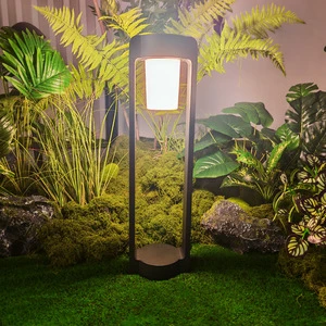 E27 Modern Lawn Lights LED Aluminum IP65 Waterproof AC Powered Freestanding Outdoor Garden Decorative Lamp Adjustable 360 Beam