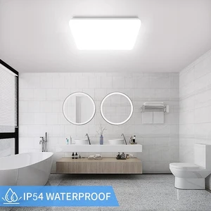Modern IP54 LED Ceiling Light for Bathroom Use AC Powered Dustproof Design Adjustable Color Temperature High CRI 80 Metal