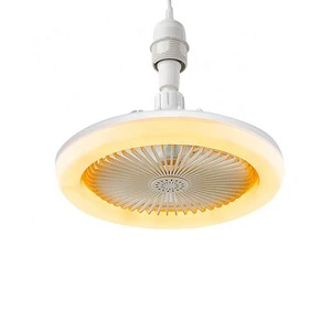 New Arrivals Remote Control Modern LED Dimmable Light Fan Bulb Portable Rechargeable E27 Ceiling Fan Light for Home Office Use
