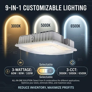 40W/60W IP65 Waterproof Led Gas Station Canopy Light Wholesale ETL Listed 100-277v Led Ceiling Parking Lot Garage Lighting