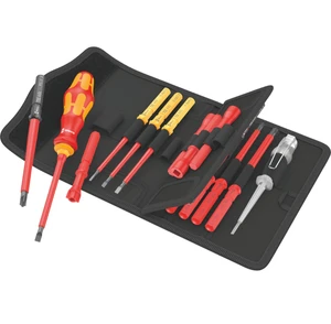 Kraftform Wera Compact VDE Tool Set 18-Piece Insulated Chrome-faced Crosshead/Flathead Screwdrivers Bits Plastic Handles OEM