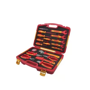 By Factory Price 19pcs VDE Insulated CE Certified 40CR Material Electrician Tool Set Electric Socket Screwdriver Set Carry for