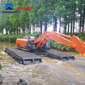 All-Terrain 27-30 Ton Modified Amphibious Excavator With 10.3m Pontoon Tracks For Wetland Projects