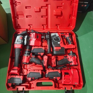 Custom Portable Battery-Powered Combination Electric Hammer Impact Drill Angle Grinder Kit Stainless Steel Brushless Tool Set