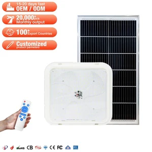 ZY Wholesale CE Plafonnier Solaire Outdoor Indoor Solar Ceiling Light IP65 Waterproof Solar Powered Led Ceiling Lights for Home