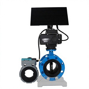 Hot Selling Solar Electrical Flanged Butterfly Valve DN50 DN100 for Water Oil Gas Flow Speed Control Monitor