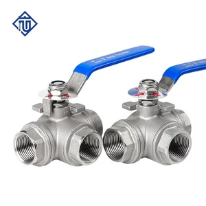 L/T Port Stainless Steel Manual Three Way Thread Ball Valve