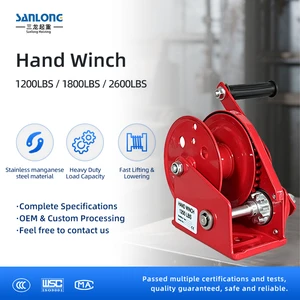 ROHO 1200LB 2600LB Heavy Duty Hand Winch Two-Way Self-Locking Manual Winch with High-Temperature Quenched Gear for Trailer Boat