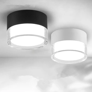 Acrylic Bright Mounted Downlight Round Modern Simple Living Room Bedroom 360-degree Luminous Ceiling Light