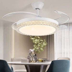 Hot Sale 42 Inch Modern Iron Bedroom Natural Wind Low Noise Remote Control 6 Speed Choice Led Invisible Ceiling Fan with Light