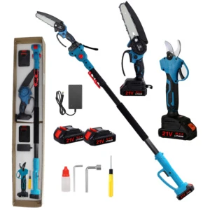 25mm Battery Powered 21V 800W Industrial OEM DIY Grade Telescopic Pole Chain Saw and Pruning Shears Combination Garden Tool