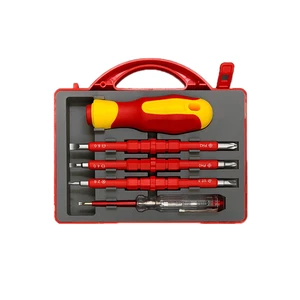 Multi-functional 2-in-1 Screwdriver with Voltage Tester and Magnetic Tip, a specialized Electrician's Tool Set.
