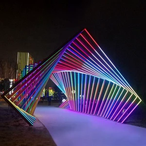 New Design Time Tunnel DMX Pixel LED Neon Light IP65 Waterproof PVC Hotel Building Lights Commercial
