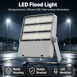 200W High Mast Waterproof IP66 LED COB Flood Light 6000K Ra90 Anti-Glare 120 Beam Angle Solar RGB Lightweight 5-Year Warranty