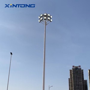 25M To 45M High Mast Tower Lighting Pole Telescopic Tubular Steel High Mast Light For Stadium Airport Square Port Area Lighting