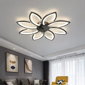 2026 new intelligent silent led ceiling fan light with fan for bedroom study dining room