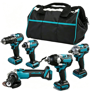Industrial-Grade Power Tools Brushless Motor 5-Tool Combo with Storage Bag for Construction & Woodworking Tool Combo Kit