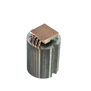High Power 200w 400w GPU Round Copper Tube Led Heatsink Cooling Aluminum Fins Heat Pipe Heat Sink with Copper Base Plate