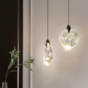 Modern Luxury Crystal LED Chandelier Simple Oval Design for Living Room Bedroom Decoration Easy Hanging Installation Small Lamp