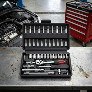 46pcs Ratchet Socket Wrench Set with Bit Socket Mechanics Tool Set for Automotive Repair