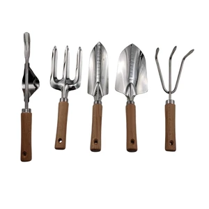 Garden Tool Set - 5 Pieces Heavy Duty Garden Hand Tools Kit with Wooden Handle