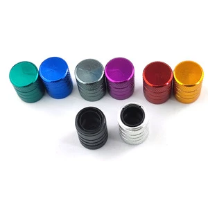 Aluminum Alloy Valve Cap For Car Tires American Style With Plastic Protection Tubeless Valve Cover Gold Blue Silver Black Red