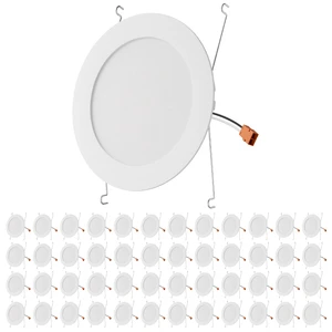 6 Inch Dimmable 2700K-5000K Selectable Ultra Thin Flat Recessed Downlight Indoor Home Office Retrofit LED Recessed Lighting