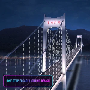Outdoor Floodlight Modern Landscape Lighting Fixtures OEM Customized One-stop Waterproof Facade Lighting Solution for Bridge