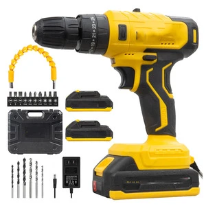 Factory Supply 21V Cordless Impact Drill Set with LCD Digital Screen Adjustable Speed Electric Drill Set with Battery Toolbox