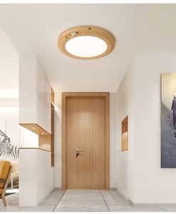 Modern Battery-Powered AC LED Ceiling Lamp USB Rechargeable Wireless Remote Control IP44 Human Body Detection Home Office
