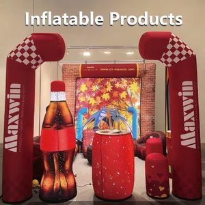 Customized LOGO And Design Outdoor Advertising Display LED Inflatable Pillar Blow Up Tube Inflatable Cube Column For Events