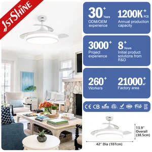 1stshine 52 Inch Smart Ceiling Fan with LED Light 6 Speed DC Motor APP Control Energy Efficient Dimmable Remote