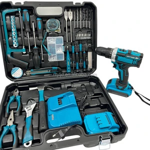 2026 New Arrival Multifunctional Construction Tool Sets 21V Electric Screw Driver Set Cordless Impact Drill 35N.M Torque Dual