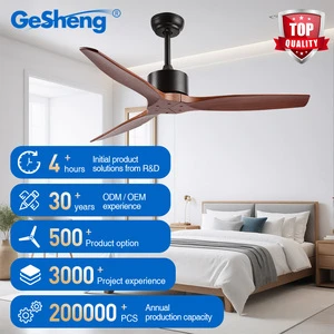 Modern Vintage 52 Inch 3 Solid Wood Blades Silling Fan Dc Inverter Ventilador Ceil Remote Control Ceiling Fan for Living Room