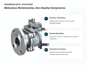 Stainless Steel Flanged Manual Ball Valve 2 Inch (DN40) for Oil Gas Applications Low Pressure Normal Temperature OEM ISO9001 CE