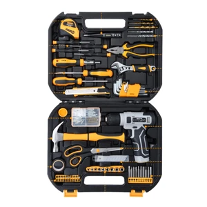180 Piece Tool Box Set with 8V Cordless Drill Tool Sets Professional Power Tool Kit Wrench Set Tools for Electric Tools Kit