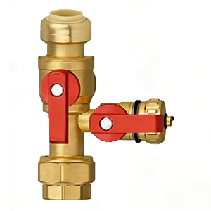 Precision Machined Lead Free Brass Tankless Water Heater Valve Kits With Push Fit Ends For Hot Water And Cold Water