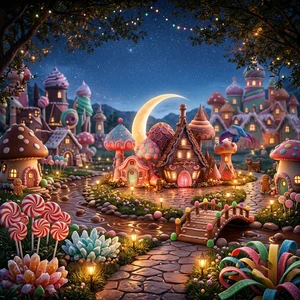 Starlight candy secret land lanterns with bridge & flowers landscape lights for city parks, tourism plazas & scenic entrances