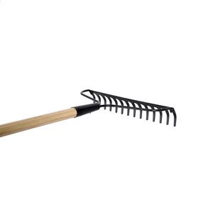 GIYU Industrial Grade Multi-Functional Metal Garden Rake Customizable Wooden Handle Lightweight Efficient Tool For Soil