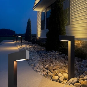 Outdoor Wired Modern Landscape LED Bollard Driveway Lighting IP65 Waterproof Aluminum Low Voltage Path Light for Walkway Lawn