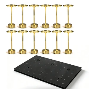 High Quality Set of 12pcs Touch Dimmable Luxury Portable Restaurant Cordless Rechargeable Table Lamp Wireless Charging Station