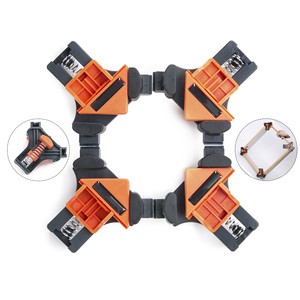 4pcs Woodworking Carpentry Frame Cabinet Making Adjustable Single Right Angle Clamp 90 Degree Corner Clamp