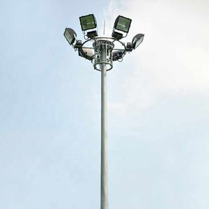 Parking Lot Light Highway Interchange Light Hot Dip Galvanized Steel 8 Sided High Mast Light